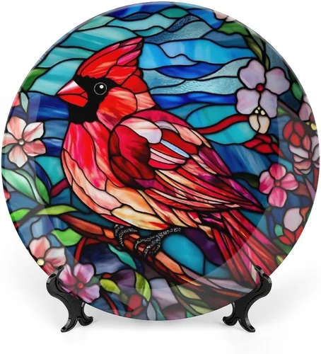 Miniatura 23 de Platos decorativos, placa de cerámica con estampado de globos de aire caliente, plato de cena tambaleante con soporte de exhibición, decoración