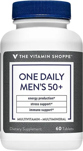 The Vitamin Shoppe Brand One Daily - Multivitamínico multimineral para hombres con magnesio, zinc, calcio y más, estrés energético y apoyo