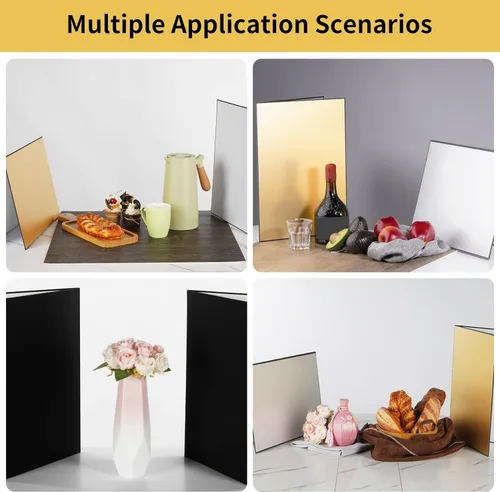 Miniatura 5 de Meking Cartón reflector de luz 3 en 1 de 17 x 12 pulgadas, tablero difusor de luz plegable para estudio para fotografía de productos de naturaleza