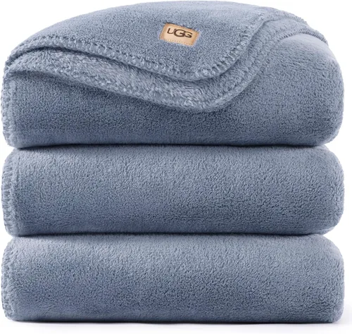Miniatura 11 de UGG Whitecap Manta de Felpa Suave y Mullida de Forro Polar para Sofá o Cama, Decoración del Hogar, Manta de Invierno, Lavable a Máquina, 50 pulgadas