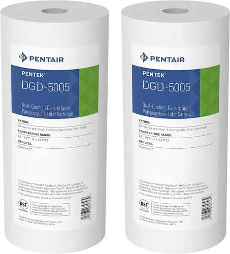 Pentair Pentek DGD-5005 Filtro de Agua Big Blue, Repuesto de Cartucho de Filtro de Sedimentos de 10 Pulgadas para Toda la Casa, Polipropileno Hilado