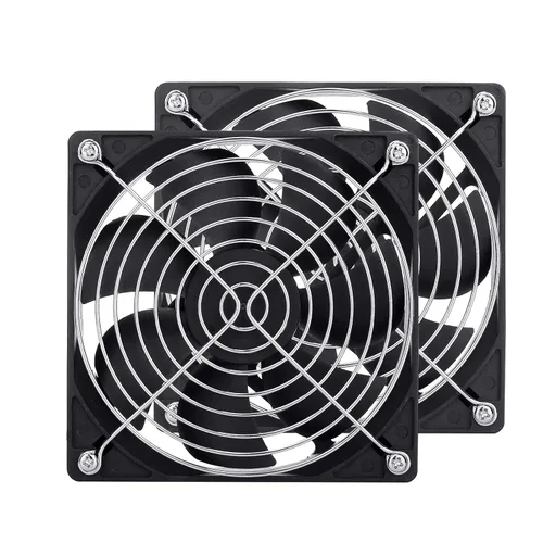 Paquete de 2 ventiladores de 4.724 in DC 12 V ventilador de computadora 4.724 in x 4.724 in x 0.984 in ventilador de enfriamiento de alto rendimiento