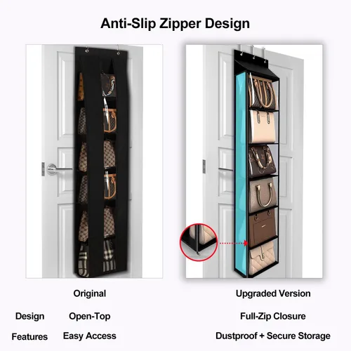Miniatura 4 de Lirex Organizador de bolso para colgar sobre la puerta y estante para el armario, organizador de almacenamiento de bolsos con colgador para bolsos.