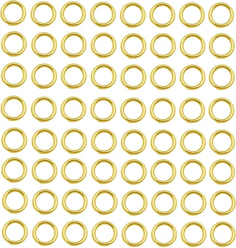 Miniatura 10 de 100 anillos divididos de acero inoxidable chapados en oro, anillos de salto para hacer joyas, collares, pulseras, aretes, llavero, manualidades