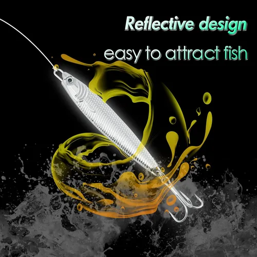 Miniatura 5 de Dr.Fish Anzuelos de Jigging Cuchara de Jigging para Pesca en Agua Salada Señuelos de Casting Cuchara de Metal para Pesca en Surf Señuelos