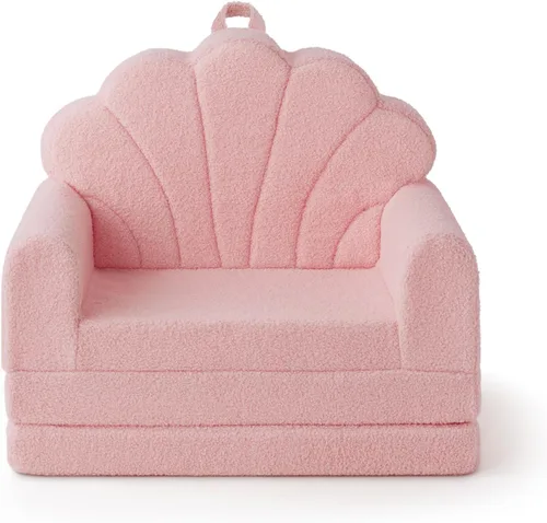 Blissful Diary Sofá para niños, sofá plegable suave 2 en 1, silla para niños pequeños, sofá convertible a tumbona, muebles para niños para sala de