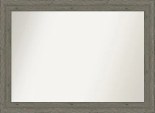 Miniatura 349 de Amanti Art Espejo de pared personalizado no biselado (24.5 x 24.5 pulgadas), marco gris marrón alta, varios tamaños personalizados, espejo de baño