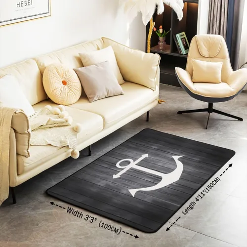 Miniatura 3 de Anchor Decor - Juego de alfombras para sala de estar, alfombra decorativa con temática náutica para niños y niñas, diseño de aventura marina