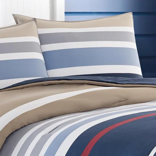 Miniatura 8 de Nautica - Juego de funda de edredón tamaño individual, ropa de cama reversible de algodón con cierre de botón, decoración informal para el hogar