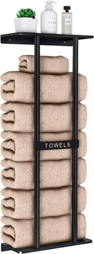 Miniatura 7 de STWWO Toallero para Baño Montado en Pared, Toallero de Pared de 22 Pulgadas para Toallas Enrolladas, Almacenamiento de Toallas para Baño Pequeño