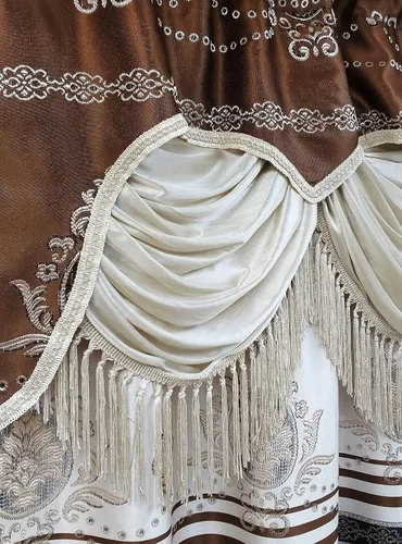 Miniatura 4 de GOHD Harmony Horizon. Panel de cortina jacquard con cenefa de lujo adjunta. Juego de 2 piezas. Cada pieza de 54 pulgadas de ancho x 90 pulgadas