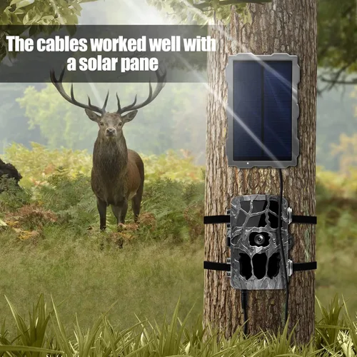 Miniatura 5 de Cable de alimentación para cámara de sendero, cable de alimentación externo CC de 79 pulgadas compatible con cámara de juego de 0.217 x 0.083 in DC