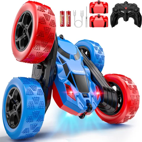 Miniatura 26 de Hamdol Coche de acrobacias a control remoto para niños de 6 a 12 años, auto de control remoto giratorio de 360° con luces LED, vehículo eléctrico
