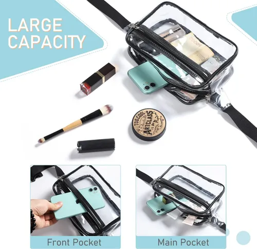 Miniatura 3 de Clear Fanny Pack Stadium Approved, Waterproof Fanny Pack for Women Men, Fashion Mini Belt Bag Transparent Waist Bag with Adjustable Strap for