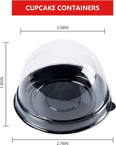 Miniatura 6 de Mini contenedor de plástico transparente para cupcakes, cajas para cupcakes, cajas para cupcakes, cápsulas para magdalenas, cúpula profunda
