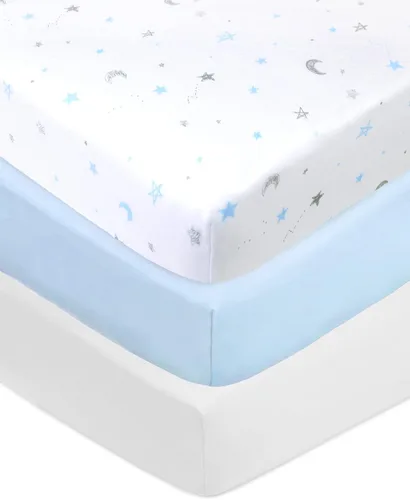 Miniatura 19 de American Baby Company Paquete de 3 sábanas bajeras para cuna 100% algodón natural de 52 x 28 pulgadas, suaves, transpirables, hipoalergénicas