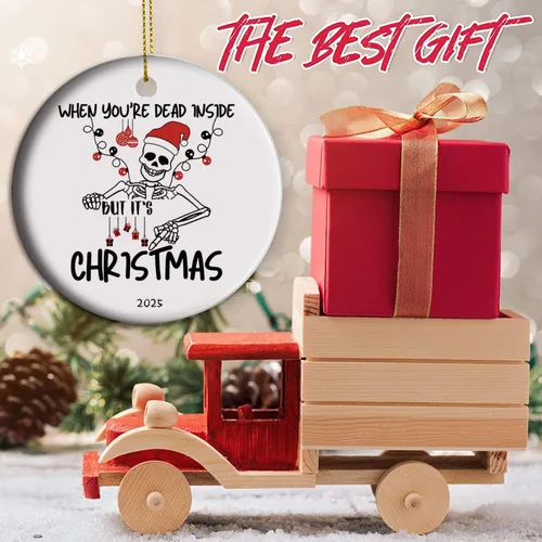 Miniatura 3 de When You're Dead Inside but It's Christmas - Divertidos adornos de Navidad - Recuerdo de Navidad 2025, el mejor regalo para amigos y familia