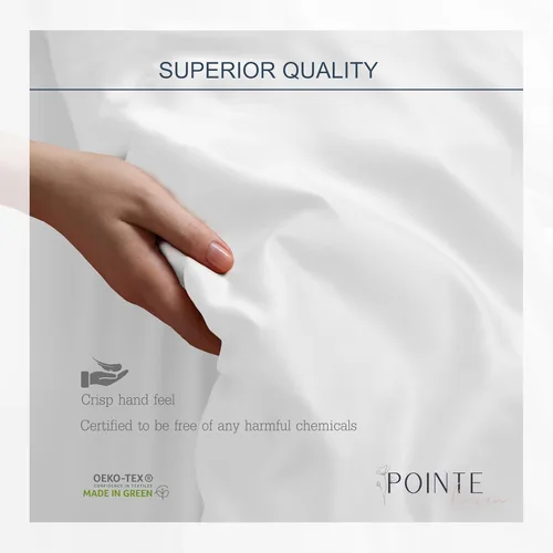 Miniatura 3 de Pointehaven Funda de almohada bordada de algodón egipcio de 300 hilos (negro, estándar)