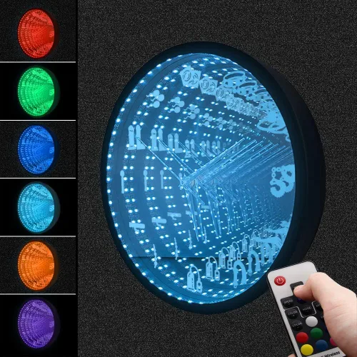 Miniatura 5 de The Geeky Days Accesorios para tienda de sexo, espejo infinito interestelar, reloj de pared luminoso, erótico, íntimo, juego de rol, herramientas