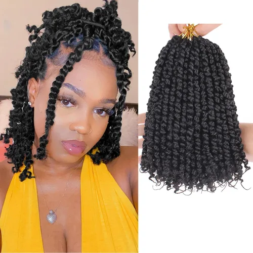 Miniatura 41 de Leeven Cabello de Ganchillo para Mujeres 16 Pulgadas Cabello de Passion Twist Pre-Retorcido 8 Paquetes Ombre Marrón Pre-Enrollado Bomb Crochet #T30