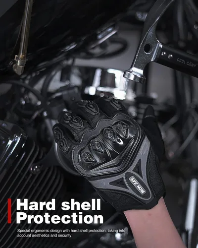Miniatura 8 de Guantes para motocicleta duraderos de dedos completos para carreras, verano, bicicleta, deportes extremos, compatibles con pantallas táctiles, M
