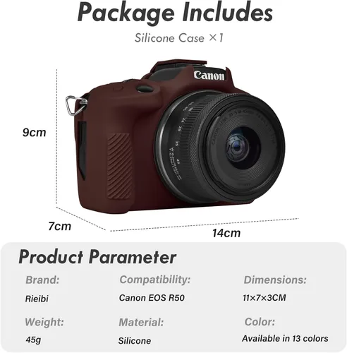 Miniatura 2 de Rieibi EOSR50 EOS R50 Estuche, Estuche Protector de Silicona Suave para Cámara Vlogging Canon EOS R50 EOSR50, Estuche de Agarre para Cámara Cuerpo