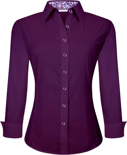 Miniatura 36 de Alex Vando Camisas de vestir para mujer, sin arrugas, ajuste regular, manga larga, elástica, camisa de trabajo