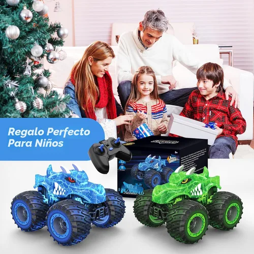 Miniatura 6 de AUUGUU Auto a control remoto, juguetes de camiones monstruos de 2.4 GHz con spray ligero, regalo de cumpleaños para niños de 3, 4, 5, 6, 7, 8
