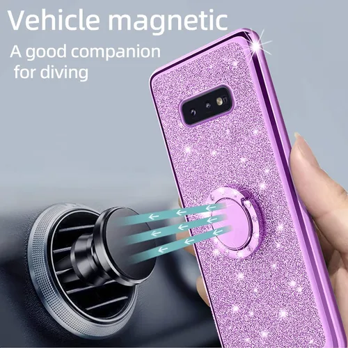 Miniatura 6 de Funda para Samsung Galaxy S10e, Galaxy S10e para mujer, con purpurina, cristal suave, transparente, TPU de lujo, bonita funda protectora con correa