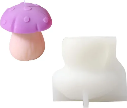 Miniatura 8 de BOOWAN NICOLE Lindo molde de vela de silicona de hongos, suministros de molde para hacer velas, moldes hechos a mano para fondant de hielo en 3D