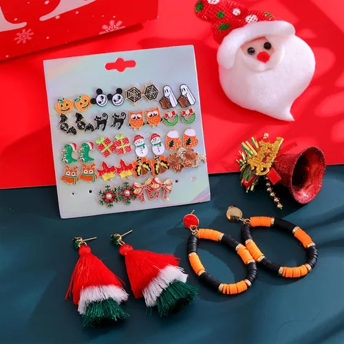 Miniatura 8 de 20 pares de aretes hipoalergénicos para el Día de la Madre, Día de San Patricio, Pascua, a granel, para mujeres, trébol, trébol, sombrero verde