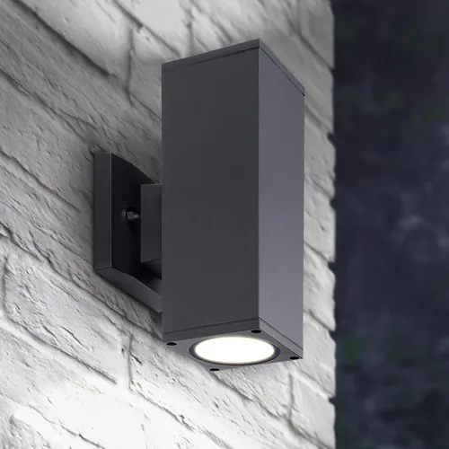 Miniatura 11 de ASD Lámpara de pared LED cuadrada de 1 luz para exteriores del anochecer al amanecer, 9 W, 1000 lúmenes, 3000 K-5000 K, 120 V, cilíndrica hacia