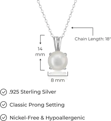 Miniatura 51 de Amazon Essentials Collar con colgante de piedra natal de corte redondo de plata de ley de 18 pulgadas (anteriormente colección Amazon)