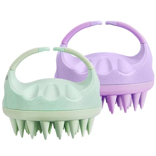 Miniatura 12 de HEETA Masajeador de cuero cabelludo con cerdas de silicona suave, elimina la caspa, alivia la picazón, cepillo de champú para el cuidado del cabello