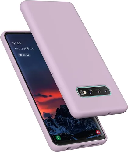 Miniatura 19 de Funda diseñada para Galaxy S10 Plus de 6.4 pulgadas, S10+ de gel de silicona líquida a prueba de golpes, funda de forro de tela de microfibra suave