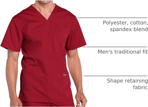 Miniatura 14 de Cherokee WW Professionals WW695 - Camisa de uniforme sanitario para hombre, con cuello en V