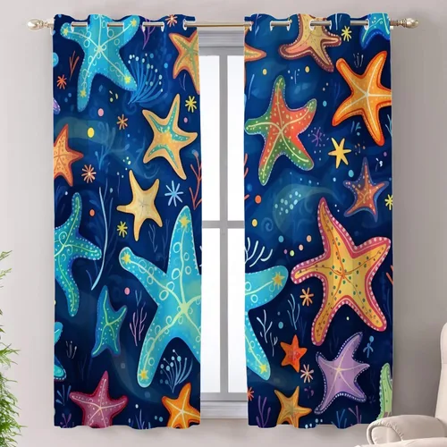 Miniatura 46 de Shrahala Abstract Pattern Geometric Blackout Window Curtains, Concentric Squares Thermal Insulated Curtains Grommet Long Drapes for Bedroom,Living