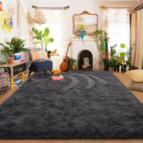 Miniatura 33 de Amearea Alfombra de Área Peluda Esponjosa para Dormitorio de Niños Sala de Estar, Extra Suave y Difusa Alfombras Peludas, Antideslizante, Alfombra