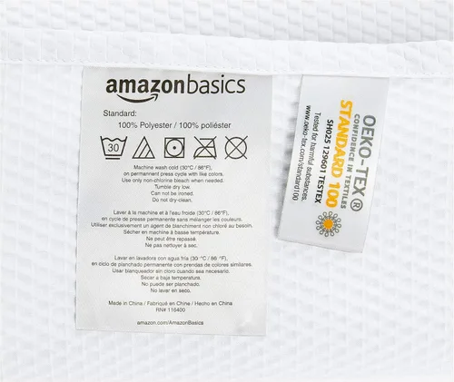 Miniatura 4 de Amazon Basics Cortina de ducha ligera súper suave y de fácil cuidado con textura de gofre, 72 x 72 pulgadas, color blanco (paquete de 8)