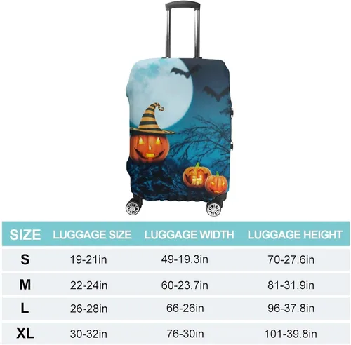 Miniatura 2 de Happy Helloween Night Travel Luggage Cover Anti-Scratch Suitcase Protector Washable Baggage XL