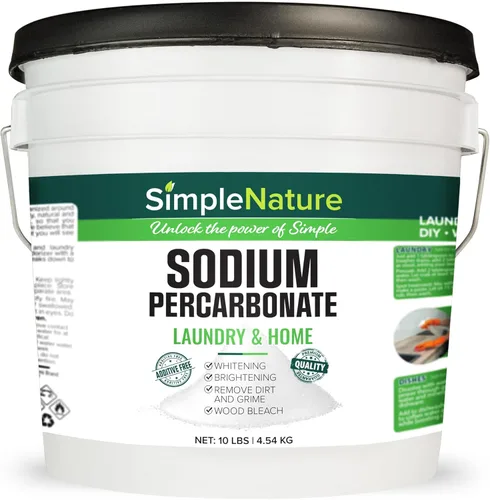 SimpleNature Percarbonato de sodio (cubo de 10 libras) – Limpiador de oxígeno puro – Limpiador potente y natural para el hogar, lavandería y