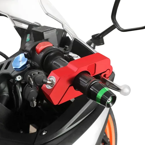 Miniatura 3 de BAIONE Candado de Agarre para Manillar de Motocicleta, Candado de Seguridad del Acelerador, Antirrobo para Scooters, Compatible con ATV, Rojo
