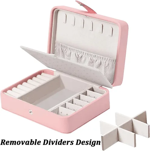 Miniatura 5 de Joyero pequeño para mujeres y niñas, regalo de cumpleaños, organizador de joyas de viaje de cuero, joyero de viaje pequeño, joyero de viaje
