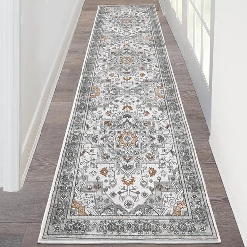 Miniatura 48 de HEBE Alfombra Pasillo 2'x10' Lavable Vintage Desgastada Alfombras de Área Antideslizante Alfombra de Lavandería Boho Alfombras de Piso para Pasillos