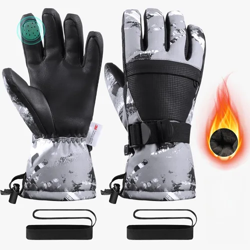 Guantes para clima frío, guantes de esquí, guantes de nieve, guantes de invierno impermeables, hombres y mujeres, para padres e hijos