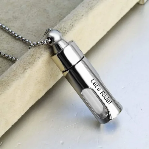 Miniatura 3 de abooxiu Contenedores de vidrio Urna Collares para cenizas Acero inoxidable Cremación Joyería Colgante Memorial Recuerdo - Personalizar disponible