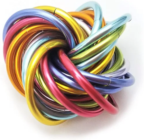 Miniatura 36 de Möbii Fidget Ball (MultiColor): Herramienta de alivio del estrés, ansiedad y estimulación para ADHD, silenciosa, ideal para el hogar, viajes, Rosa