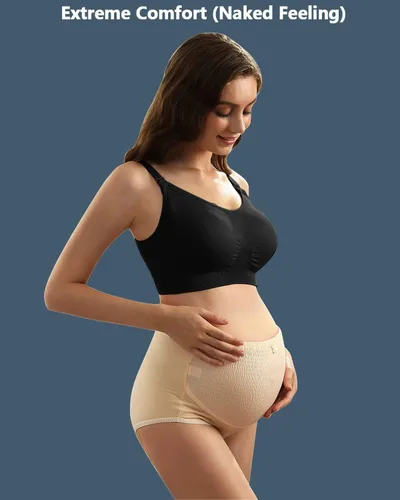Miniatura 14 de iloveSIA Nursing Bras for Mom Breastfeeding, Seamless Supportive Sleep Bra for Maternity Postpartum S-2XL 3Pack