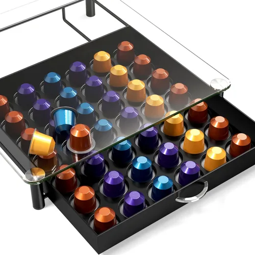 Miniatura 6 de DecoBros Nespresso OriginalLine gavetero con soporte para cápsulas de vidrio templado Vidrio templado - OriginalLine Only