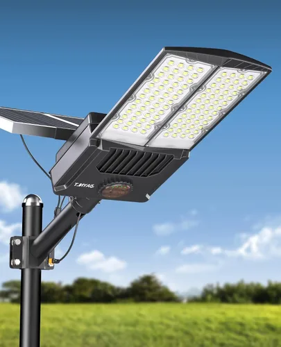 Miniatura 10 de JAYNLT Y-9000W Luces solares de calle al aire libre, 6500 K de alto lumen solar de estacionamiento luces comerciales, grandes luces de inundación
